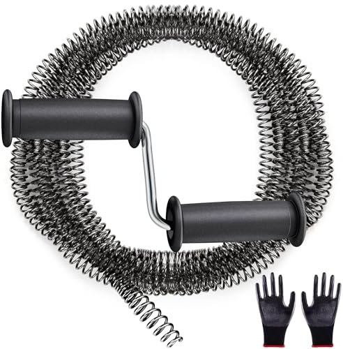 Spirale de nettoyage de canalisations - 10 m - En spirale - En acier inoxydable - Pour le nettoyage des tuyaux, lavabo, baignoire, égout