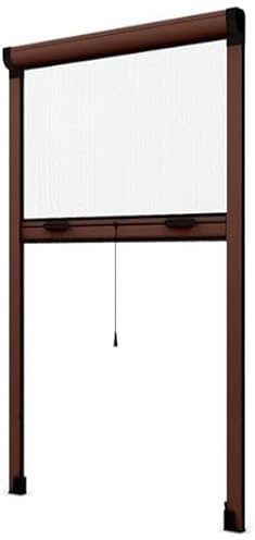 Zanzariera Verticale Riducibile 100 x 250 MARRONE fai da te a Rullo in kit