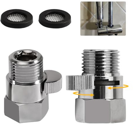 Silkwish 2 Stück Duschkopf Absperrventil 1/2 Zoll mit Schalter - Messing Wasserstopper Dusche Ventil - Wasserverteiler Shut-Off Ventil für Dusche Head, Duscharm, Brause - Einstellbarem Durchfluss