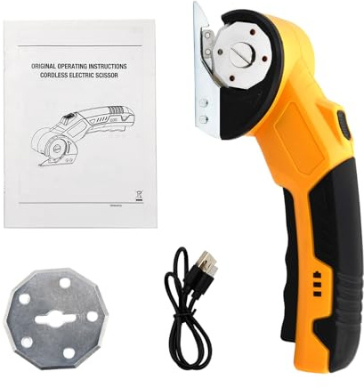 Ruaizel Cardboard Cutter, USB Rechargeable Electric Box Cutter with LED Light, Electric Scissors for Cutting Fabric, Package,Carpet, Plastic, Box Cutting (with 1 Blade)
