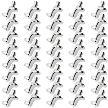 YUPEIUKLI - 60 Piezas de Clavijas de aleación Multiusos de 5 mm Resistentes para estantes de gabinetes y Muebles, en Forma de L