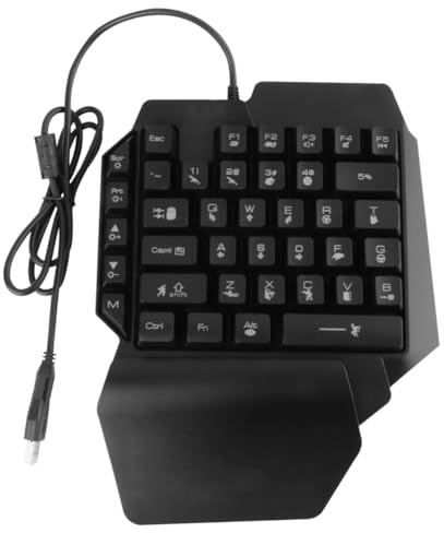 EXCEART Clavier Mécanique Main Gauche 39 Touches Noir Léger Portable en Plastique pour Jeux et Usage Domestique Clavier Gamer Compact