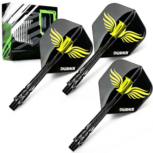 Dlishka 26mm Integrated Dart Flights and Stems Set,3PCS Dart Flights And Stems All In One for Unmatched Precision,90° Fixed Angle / 2BA Thread,Durable Lightweight Dart Accessories.(Dart Flight)