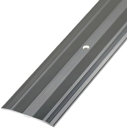 Soglia di Dislivello Pavimento Metallo Striscia di Transizione per Pavimenti con Viti, Rampa di Soglia per Pavimenti Irregolari, Piastrelle Legno Moquette Striscia Divisoria Piatta(Gray,130cm (51 1/8
