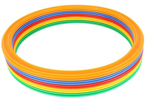 Akozon Sport Speed Ring Set 10 Anelli Colorati e 10 Fibbie per l'agilità Migliorata e l'allenamento della velocità Perfetti per Il Gioco all'aperto 28 Cm