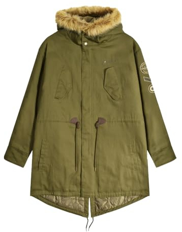 Lambretta Mens Vintage Parka (UK, Alpha, XXL, Regular, Regular, Khaki)