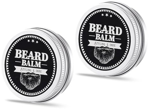 Beard Balm - Natural Beard Balm For Men With Beeswax & Vitamin E - Styles, Strengthens & Softens - Beard Wax - Beard Softener, Lightweight & Deep Beard Conditioning - 15 g, 2 Pack