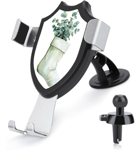 Jubonexis Calza di Natale verde acquerello con eucalipto supporto per telefono auto supporto triangolo clip base presa d'aria supporto per telefono cellulare accessori automobilistici per smartphone