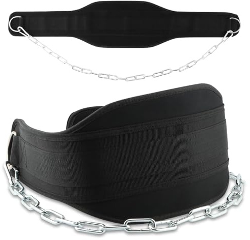 Dip Belt With Heavy-Duty Chain,Weightlifting Belt or Pull-Ups, Powerlifting, Squats, and Bodybuilding,550lbs - 650lbs Weight Capacity