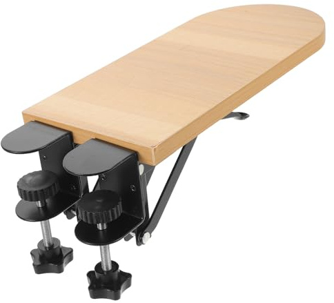 TEHAUX Repose-Coude Ergonomique en Bois Naturel Rallonge 1 Planche 2 Supports pour Bureau Accoudoir de Bureau Confortable et Réglable pour Travail Prolongé sur Ordinateur Accessoire PC