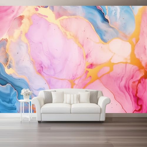 Carta da Parati Toni Pastello Astratti Strutturati E Sognanti da Parati Autoadesiva, Colore Carta Adesiva Foto Murale Rotolo per Camera da Letto Soggiorno Corridoio 350 x 256 cm（WxH