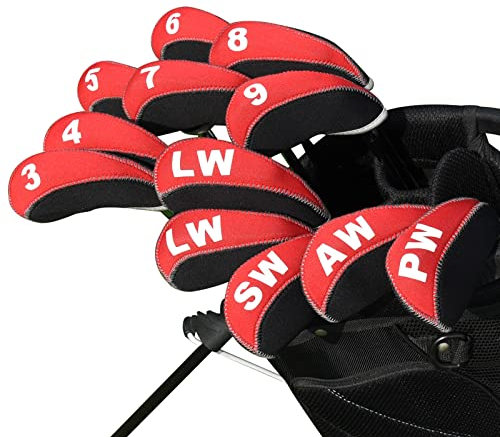 BIG TEETH Golfschlägerhauben aus Neopren, USA-Flagge, mehrfarbig, Golfschlägerschutz, Blau (Rot (3–9, P, L, L)