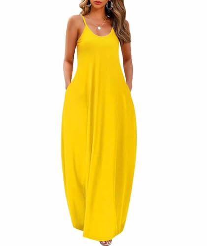 Wolddress Women Summer Maxi Dress Plus Size Loose Long Dresses Pockets S-5X