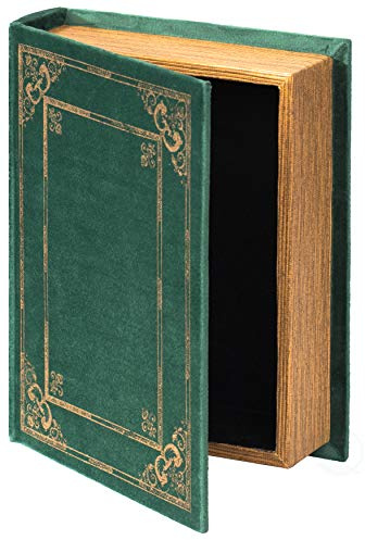 VW Vintiquewise Decorative Vintage Book Shaped Trinket Storage Box- Green