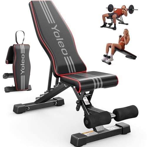 YOLEO Banc de Musculation, Banc Réglable et Pliable pour l'exercices de Gymnastique, Banc inclinable à la Maison ou au Bureau