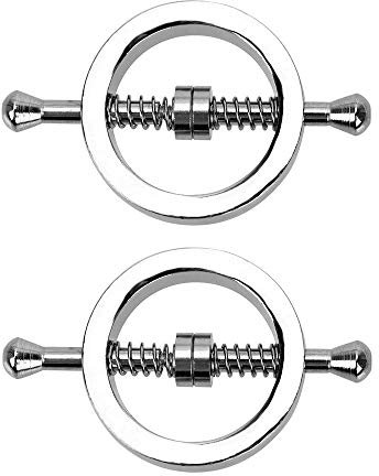 EROSPA® Nipple Clip - Brustwarzen-Schraubklemme - Nippel-Klemme Clamps - Einstellbar - 1 Paar - Silber