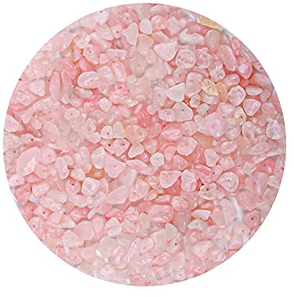 Colle Kit di perline irregolari da 5-8 mm, per la creazione di gioielli, cristalli e pietre preziose in tinta unita, per la guarigione fai da te, per collane, bracciali, orecchini (pino rosa)