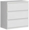 FORTE Chelsea Kommode 70 80, Moderne Kommode mit 3 Schubladen, Weißes Sideboard, Holzwerkstoff, Weiß, 77,2 cm breit x 79,9 cm hoch x 42,2 cm tief