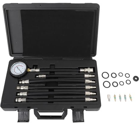 Motorkompressionstester-Kit, Benzinmotor-Zylinderkompressionstester-Kit 0 Bis 300 Psi, Vielseitiges Messgerät mit Hoher Genauigkeit für Motorräder, Autos, Geländefahrzeuge