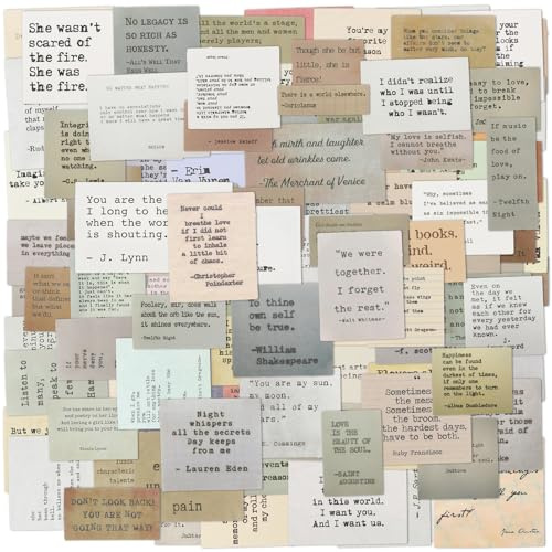 COMNICO 120pcs Non-repetitive Vintage Motivational Quote Stickers, Famous Words Inspirational Journal Stickers Retro Typewriter Style Scrapbook Supplies Kit for Planner Bullet Junk Journal Laptops | 120pcs, Inspirational Journal Stickers, Retro Typewriter Style, Scrapbook Supplies Kit, for Planner, Bullet Junk Journal
