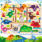 Ulikey Montessori Spielzeug Magnetspiel Labyrinth, Labyrinth Dinosaurier Holzspielzeug, Zahlen Farben Lernen Sortierspiel Busy Board, Lernspiele Motorikspielzeug Geschenk für Kinder ab 3 Jahre