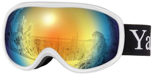 Yafaca Skibrille für Damen Herren Anti-Beschlag Kompatibler Helm Snowboardbrille mit Dual Lens UV 400 Schutz für Brillenträger Kinder Jungen Mädchen