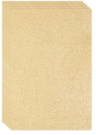 PATIKIL Ljust guld glänsande EVA glitter skumark 30 x 19 cm 2 mm tjockt med baksida självhäftande glitter EVA glitterfilt för hantverk gör-det-själv-projekt, 5 st