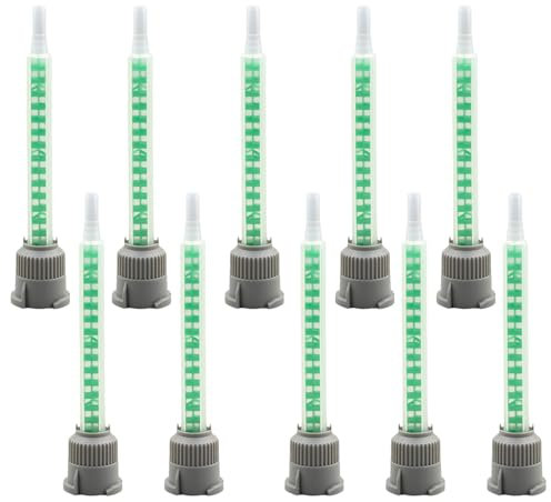 10Stück Statikmischer Mischdüse für 2k Kleber, Epoxidharz Kleber Mischdüse Statikmischdüse, Grün Kunststoffkleber Mischrohr, Kunststoffkleber Mischertülle,Für Rohrstrom Mischdüse