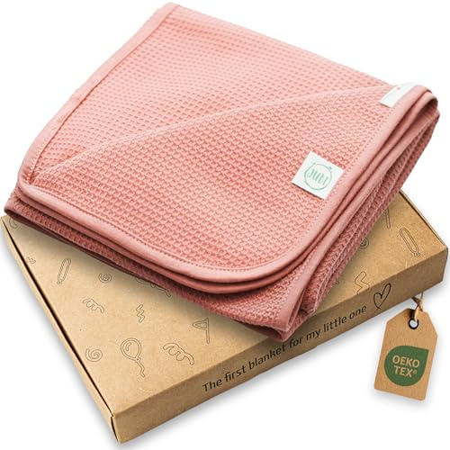 Jubi® Couverture Bébé Été 70x100 cm 100% Coton – légère et Respirante – Couverture bébé Douce pour Poussette et lit – certifiée Oeko-Tex – Cadeau Naissance