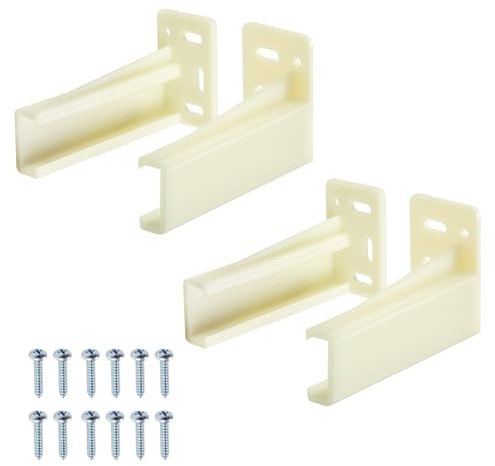 2 Pair Drawer Side Track Brackets, Face Frame Sockets for Drawer Slides, Plastic Cabinet Pull Out Shelf Slides Hardware Bottom Mount, Fits 0.86 Inch Drawer Slide, C-Shaped