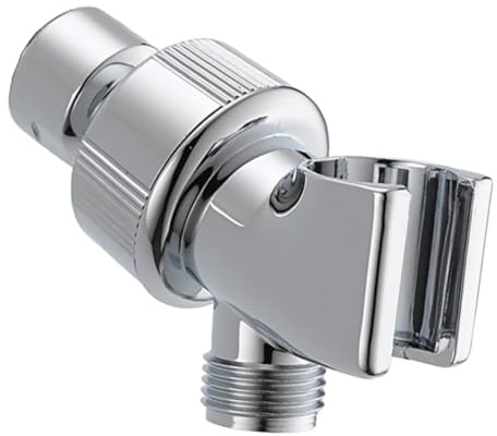 VILLFUL Supporto Soffione Doccia Regolabile in Abs con Snodo Sfera in Ottone Staffa Montaggio Vite per Braccio Doccia Adattatore Tee Antiruggine per Bagno
