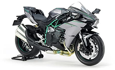 TAMIYA 300014136 14136 1:12 Kawasaki Ninja H2 Carbon, originalgetreue Nachbildung, Modellbau, Plastik Bausatz, Basteln, Hobby, Kleben, Modellbausatz, Zusammenbauen, unlackiert, Mittel