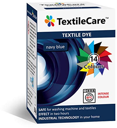 TextileCare - Tinte textil para lavadora para ropa y productos textiles, 350 g de tinte para 600 g de ropa, 14 colores (azul marino)