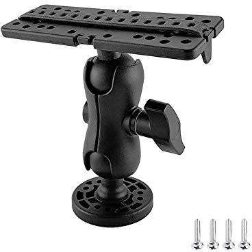 Fischfinderhalterung, Asudaro Elektronischer Fischfinder Mount Universal Marine Electronic Mount 360 ° drehbare Fish Finder Mount Fishfinder GPS-Platte Rotierendes Boot GPS MAP Supporter,Schwarz