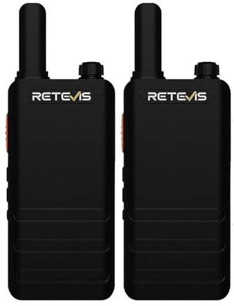 Retevis RT622P Walkie Talkie, PMR446 Handhållen 2-Vägsradio Uppladdningsbar 1620mAh, USB-C, VOX Handsfree, Ultratunn Detaljhandels Radio Walkie Talkies Mini för Familj (2 St, Svart)