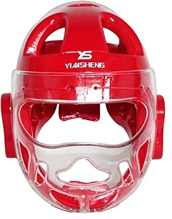kowaku Niños Adultos Karate Headgear Ventilación Ajustable Protección para la Cabeza Safety Head Guard Soft Head Gear Impermeable para Boxeo Sparring Muay, Rojo, M