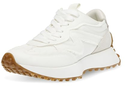 Steve Madden Women's Campo Sneaker, White, 6.5