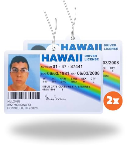 2x Duftbaum mit,McLovin' Motiv, Auto Duftspender lustig, Duftbaum Auto tuning, Lufterfrischer, Duftanhänger Auto, Duftbaum Set Auto, Mc Lovin Duftbaum