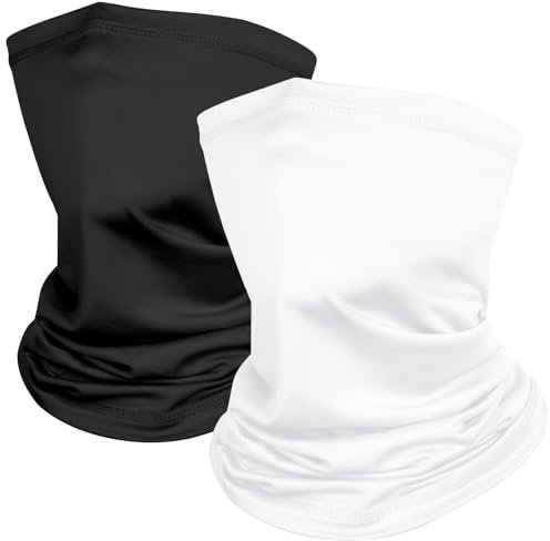 Kiiwah 2 Stück Multifunktionstuch Schlauchschal, Winddicht Bandanas Elastisch Sonnenschutz Loop Schal Neckwarmer Herren Halstuch für Winter Thermal Outdoor Radsport Ski Motorrad Laufen
