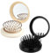2PCS Mini Haarbürste,Haarbürste Klein mit Spiegel,Reisebürste Faltbare,Kompakt und Multifunktional,Kleine Haarbürste für Unterwegs Perfekt für Unterwegs und Zu Hause,Schwarz+Gebrochenes Weiß