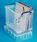 Really Useful Plastic Storage Box 19 Litre with XL Lid Clear - Secure, Transparent, and Stackable Storage Solution for 12 Files (‎39.5 x 33 x 25.5 cm)