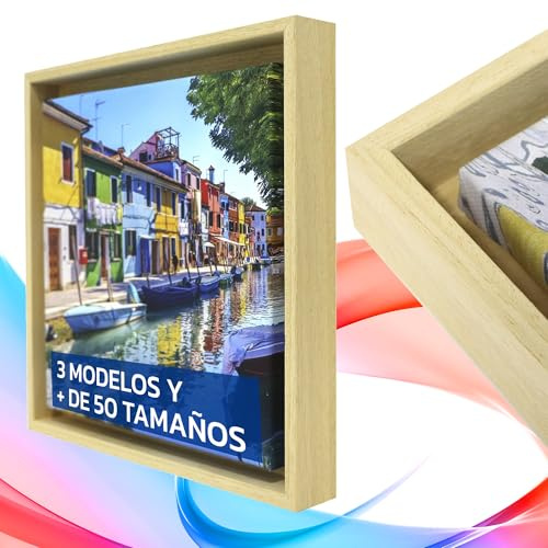 lafabricadelcuadro® Marco flotante o Caja Americana para lienzos, tablas, fotos, azulejos. Cuadro (256 Crudo, 30x40 cm)