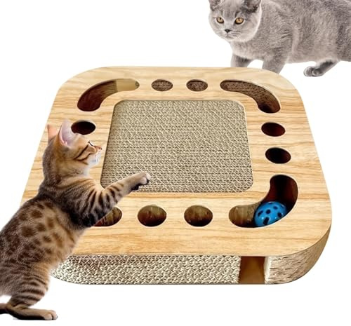 Aufquwk Tavola Da Grattare Per Gatti | Grattoi Orizzontale,Gioco Interattivo con Piste per Gattini Protezione Mobili