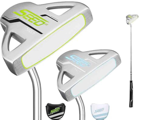 Putters Loft - Putter da golf a 3 gradi, per bambini e ragazzi, destrorsi, con copritesta, altezza 130-175 cm (bambini 152-160 cm, verde)