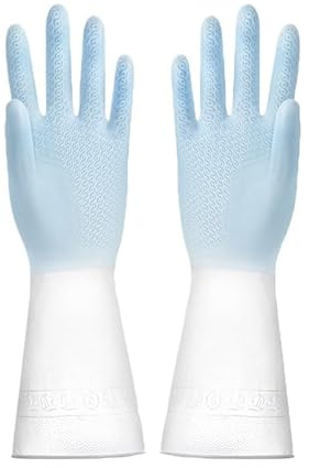rena handskar, Silikondiskhandskar, skrubbsvampar, diskhandskar(Blue Size M)