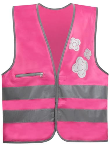 SAFETYMAKER Walser Kinder-Sicherheitsweste, reflektierende Warnweste Kinder 3-6 Jahre, Warnschutzweste-Unfall, Reflektorweste Fahrrad, Laufweste pink