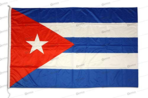 Bandiera Cuba 150x100cm in tessuto nautico antivento da 115g/m²,bandiera cubana 150x100 lavabile,bandiera di Cuba 150x100 con cordino o moschettone,doppia cucitura perimetrale e fettuccia di rinforzo