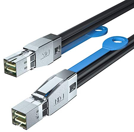 10Gtek 12G External Mini SAS HD SFF-8644 zu SFF-8644 Kabel, 0.5-Meter(1.65-ft)