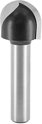 ENT 12291 Fresa para molduras cóncavas, en carburo, vástago (S) de 8 mm, radio (R) de 9 mm, diámetro (D) de 18 mm, NL 14 mm, SL 32 mm, trabajos en madera, fresadora