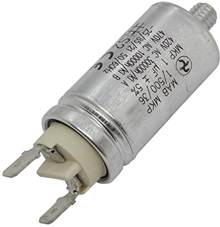Lumonic startkondensator Hydra MKP-500 1-A [inkl. plugg 6,3x0,8mm] [motorkondensator 1µF 450V 25x48mm I Kondensator med högkvalitativt metallhölje